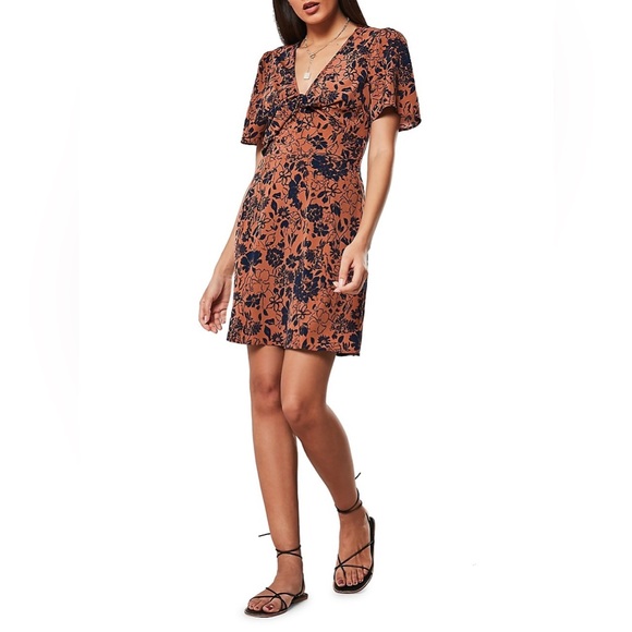 Missguided Floral-Print Twist-Front Mini Dress NEW Size 6 - Picture 10 of 10